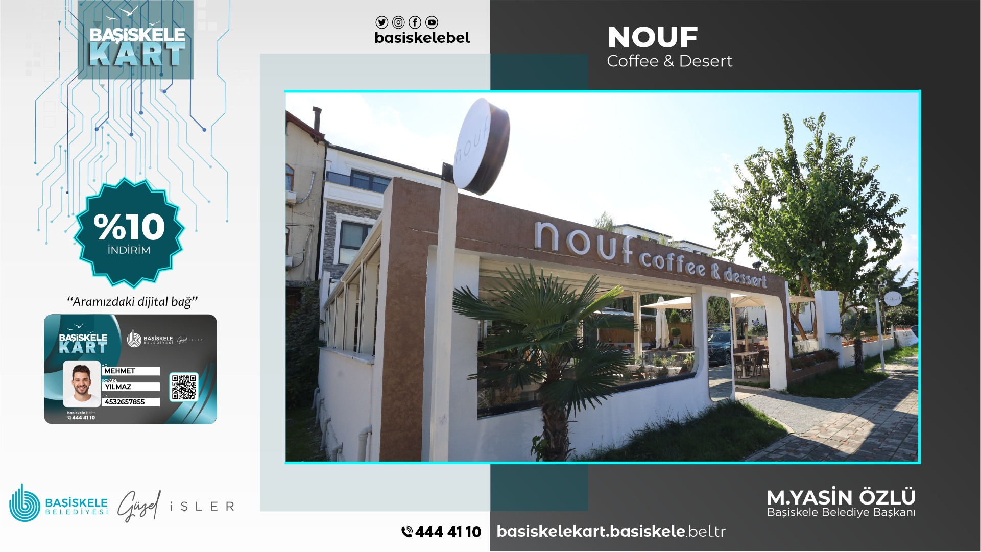 Nouf Coffee'de Kahve Çeşitlerimizde Başiskele Kart Kullanıcılarına Özel İndirim