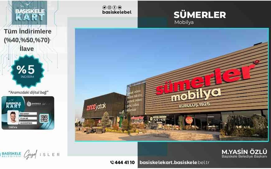 Sümerler Mobilya ve Zinde Yatak'ta Başiskele Kart'a Özel İndirimler